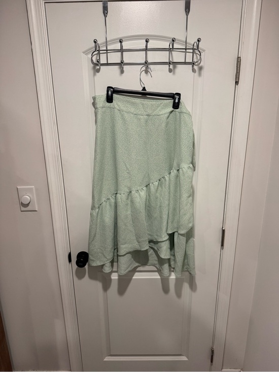 LC Lauren Conrad Dresses & Skirts - LC Lauren Conrad Mint Green Asymmetrical Ruffle Midi Skirt